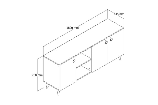 Credenza con 3 ante Karol 0303 Bianco (3)