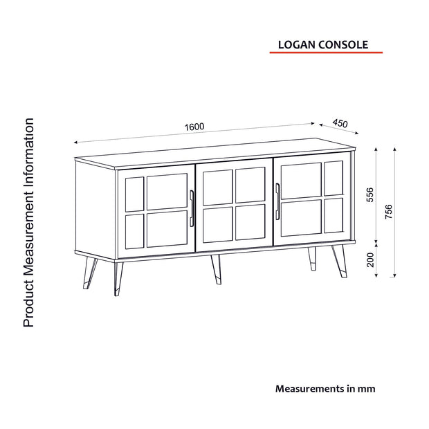 Asir Credenza con 3 ante Logan Noce