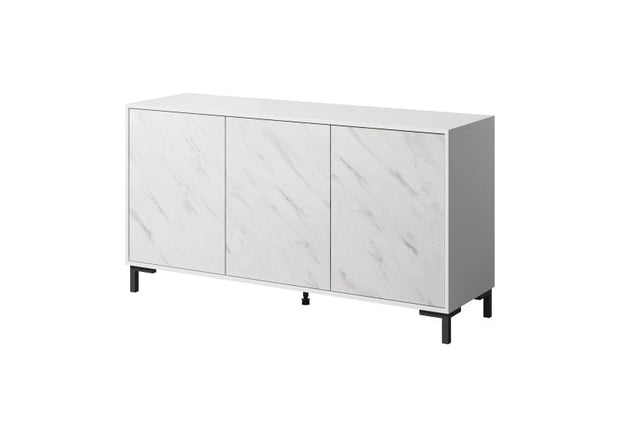 Halmar Credenza con 3 ante Marmo Bianco