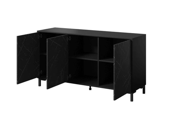 Halmar Credenza con 3 ante Marmo Nero