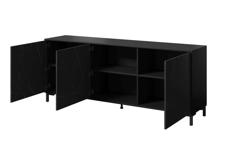 Halmar Credenza con 3 ante Marmo Nero