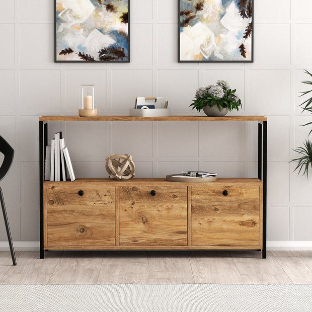 Asir Credenza con 3 ante Nero V2 Noce