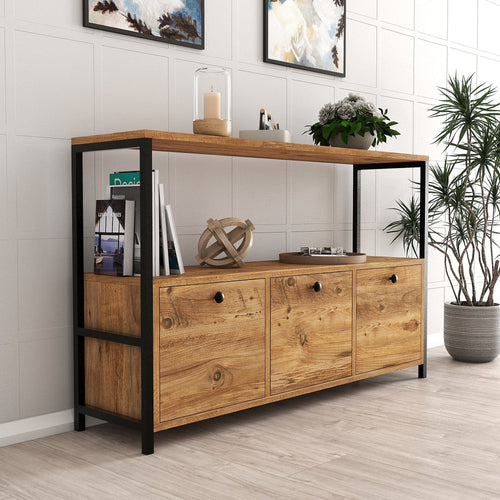 Asir Credenza con 3 ante Nero V2 Noce
