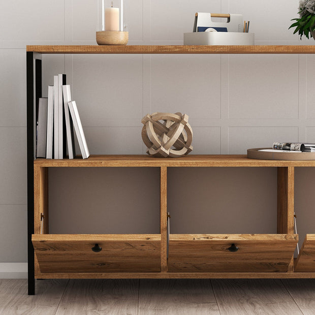 Asir Credenza con 3 ante Nero V2 Noce