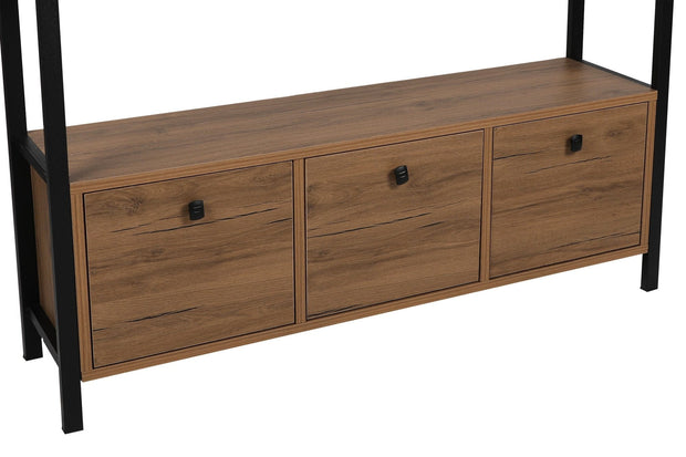 Asir Credenza con 3 ante Nero V2 Noce