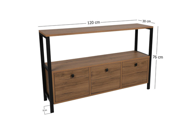 Asir Credenza con 3 ante Nero V2 Noce