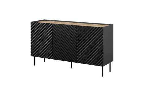 Halmar Credenza con 3 ante Onda Nero
