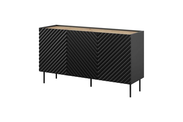 Halmar Credenza con 3 ante Onda Nero