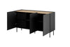 Halmar Credenza con 3 ante Onda Nero