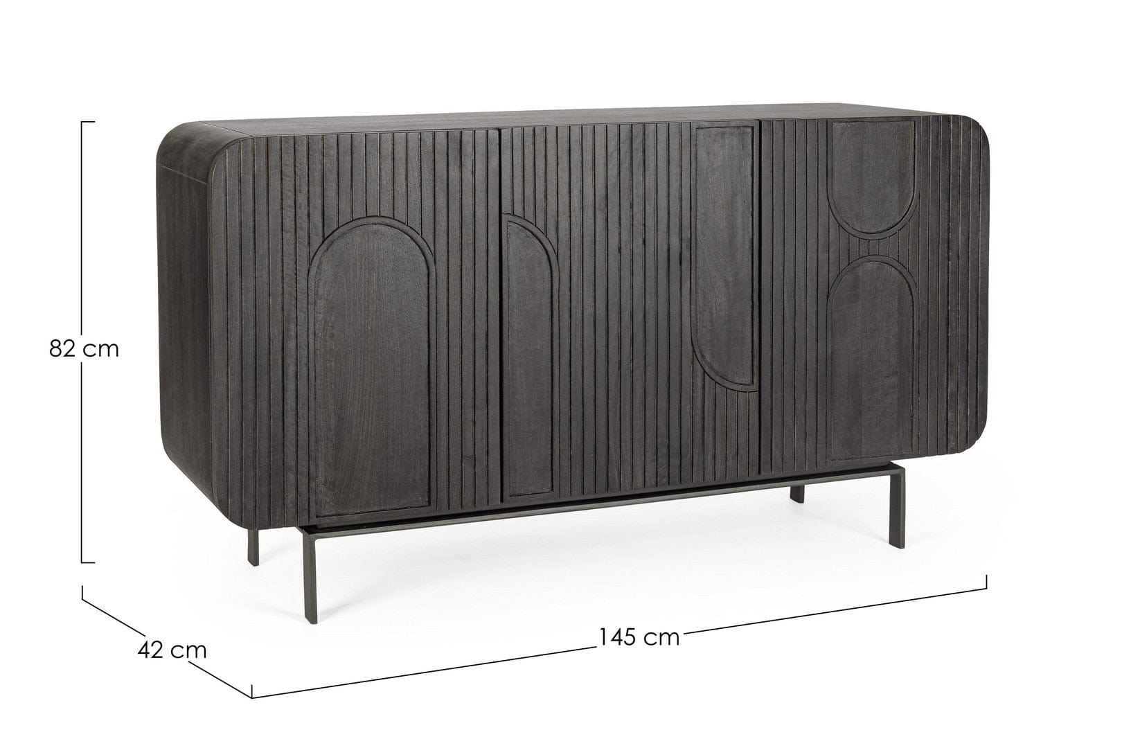 Bizzotto Credenza con 3 ante Orissa Nero