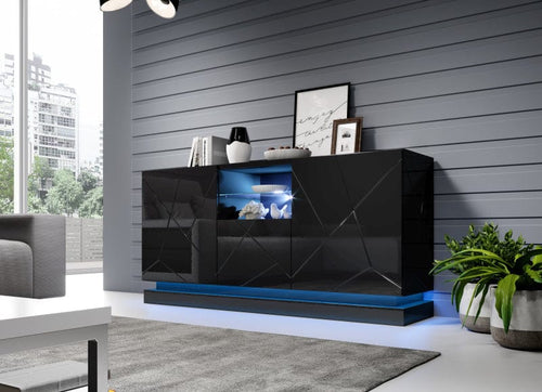 Halmar Credenza con 3 ante Qiu Nero