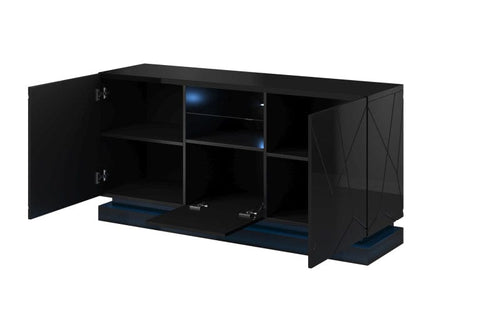 Halmar Credenza con 3 ante Qiu Nero