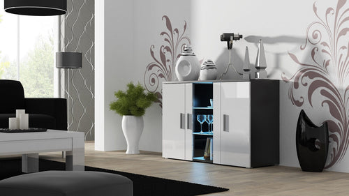 Halmar Credenza con 3 ante Soho Nero