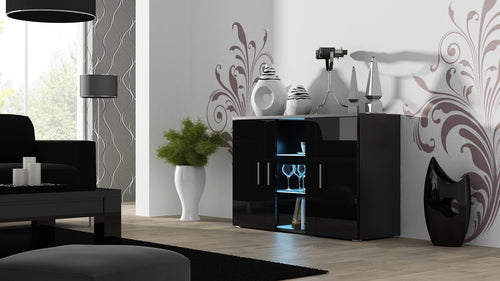 Halmar Credenza con 3 ante Soho Nero