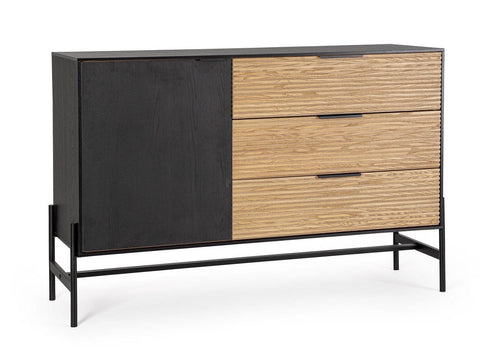 Bizzotto Credenza con 3 cassetti e 1 anta Allycia Nero
