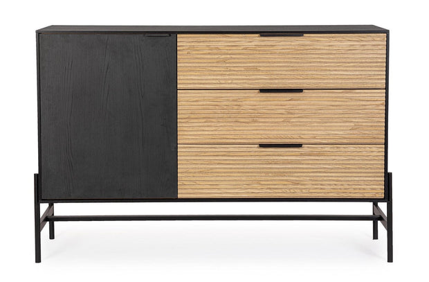 Bizzotto Credenza con 3 cassetti e 1 anta Allycia Nero