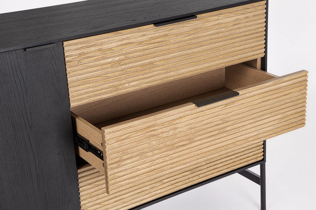 Bizzotto Credenza con 3 cassetti e 1 anta Allycia Nero