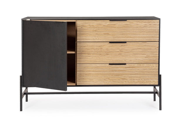Bizzotto Credenza con 3 cassetti e 1 anta Allycia Nero