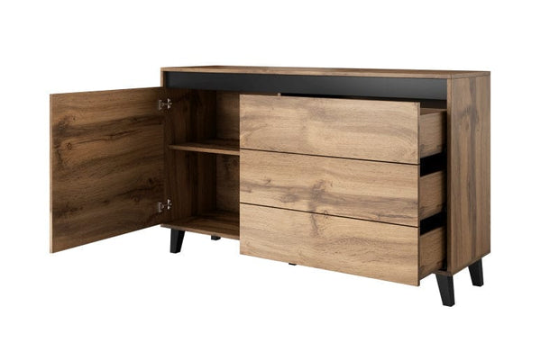 Halmar Credenza con 3 cassetti e 1 anta Nord Quercia