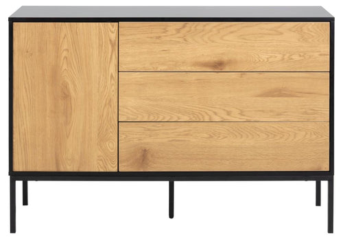 Actona Credenza con 3 cassetti e 1 anta Seaford Nero