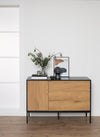 Actona Credenza con 3 cassetti e 1 anta Seaford Nero