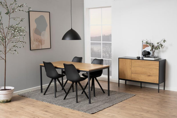 Actona Credenza con 3 cassetti e 1 anta Seaford Nero
