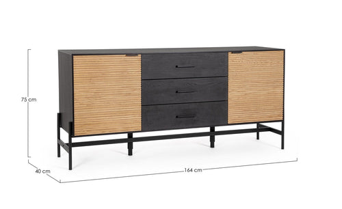 Bizzotto Credenza con 3 cassetti e 2 ante Allycia Nero