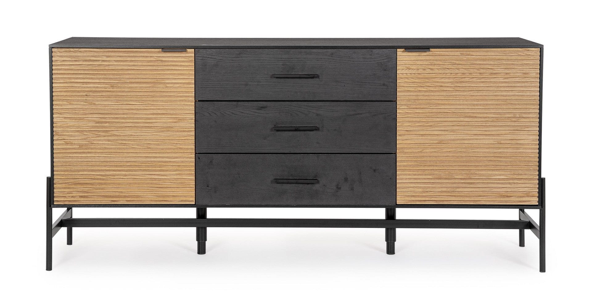 Bizzotto Credenza con 3 cassetti e 2 ante Allycia Nero