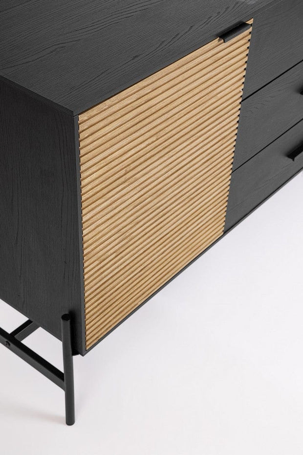 Bizzotto Credenza con 3 cassetti e 2 ante Allycia Nero