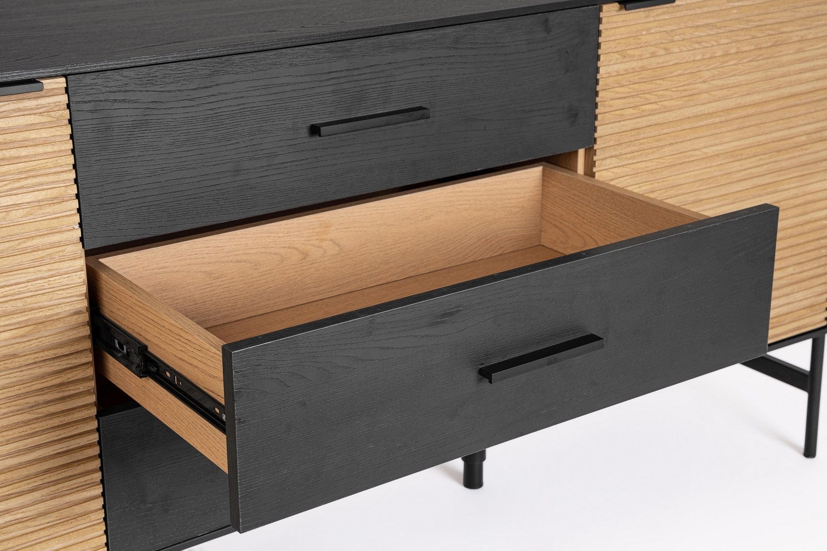 Bizzotto Credenza con 3 cassetti e 2 ante Allycia Nero