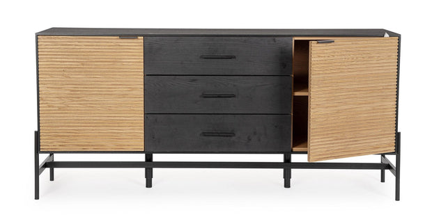 Bizzotto Credenza con 3 cassetti e 2 ante Allycia Nero