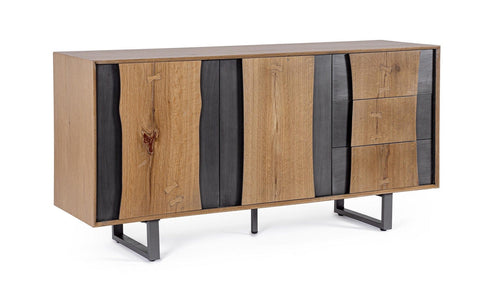 Bizzotto Credenza con 3 cassetti e 2 ante Garwood Naturale