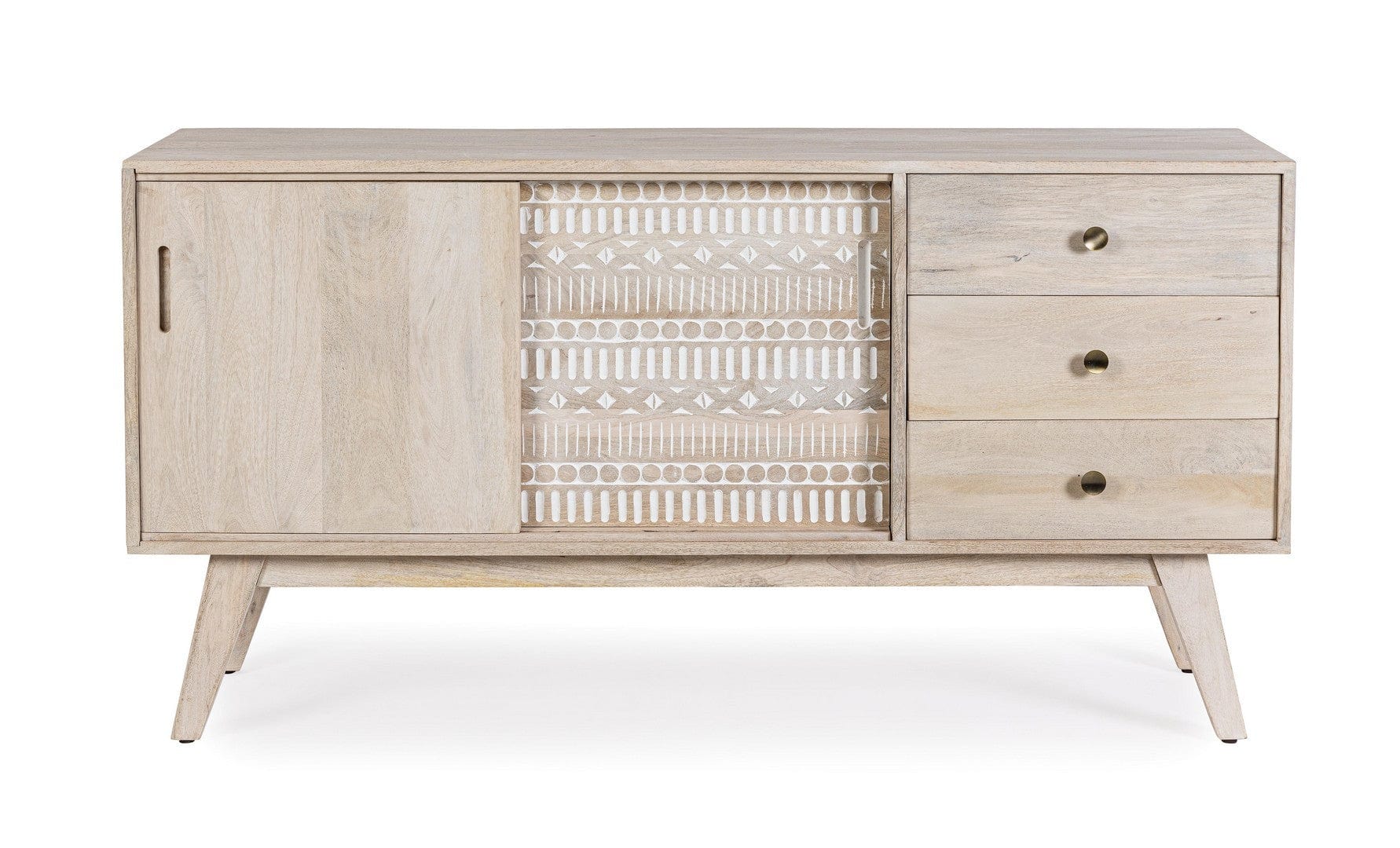 Bizzotto Credenza con 3 cassetti e 2 ante Indira Naturale