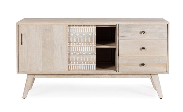 Bizzotto Credenza con 3 cassetti e 2 ante Indira Naturale