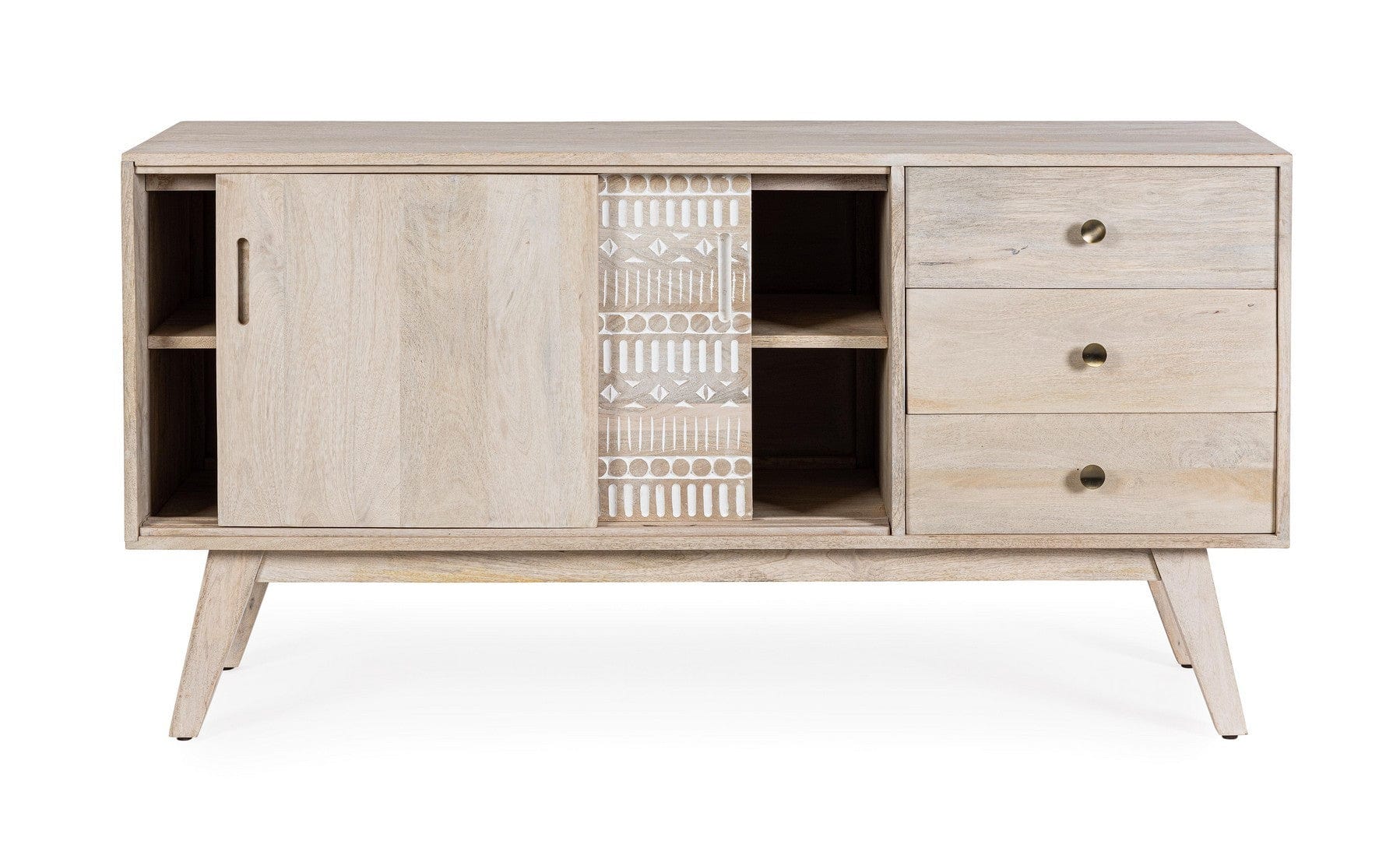 Bizzotto Credenza con 3 cassetti e 2 ante Indira Naturale
