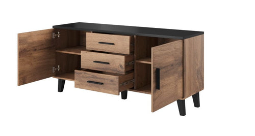 Halmar Credenza con 3 cassetti e 2 ante Lotta Quercia