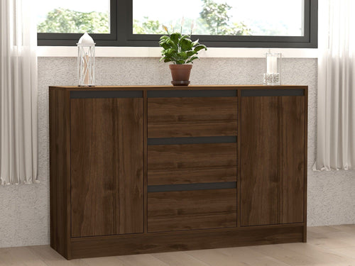 Asir Credenza con 3 cassetti e 2 ante Onat Antracite