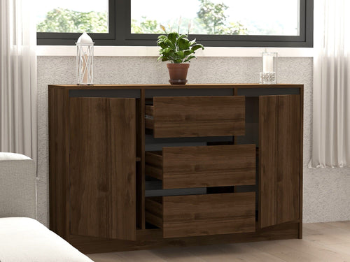 Asir Credenza con 3 cassetti e 2 ante Onat Antracite