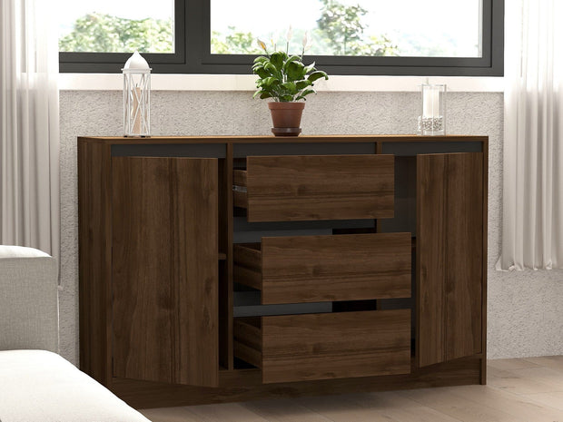 Asir Credenza con 3 cassetti e 2 ante Onat Antracite