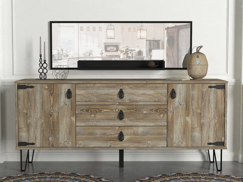 Asir Credenza con 3 cassetti e 2 ante Patik Naturale