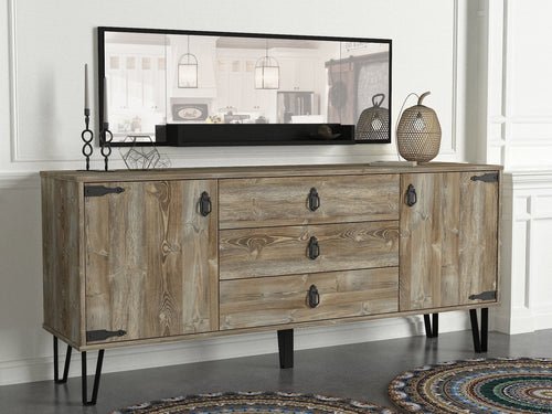 Asir Credenza con 3 cassetti e 2 ante Patik Naturale