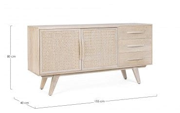 Bizzotto Credenza con 3 cassetti e 2 ante Sahana Naturale