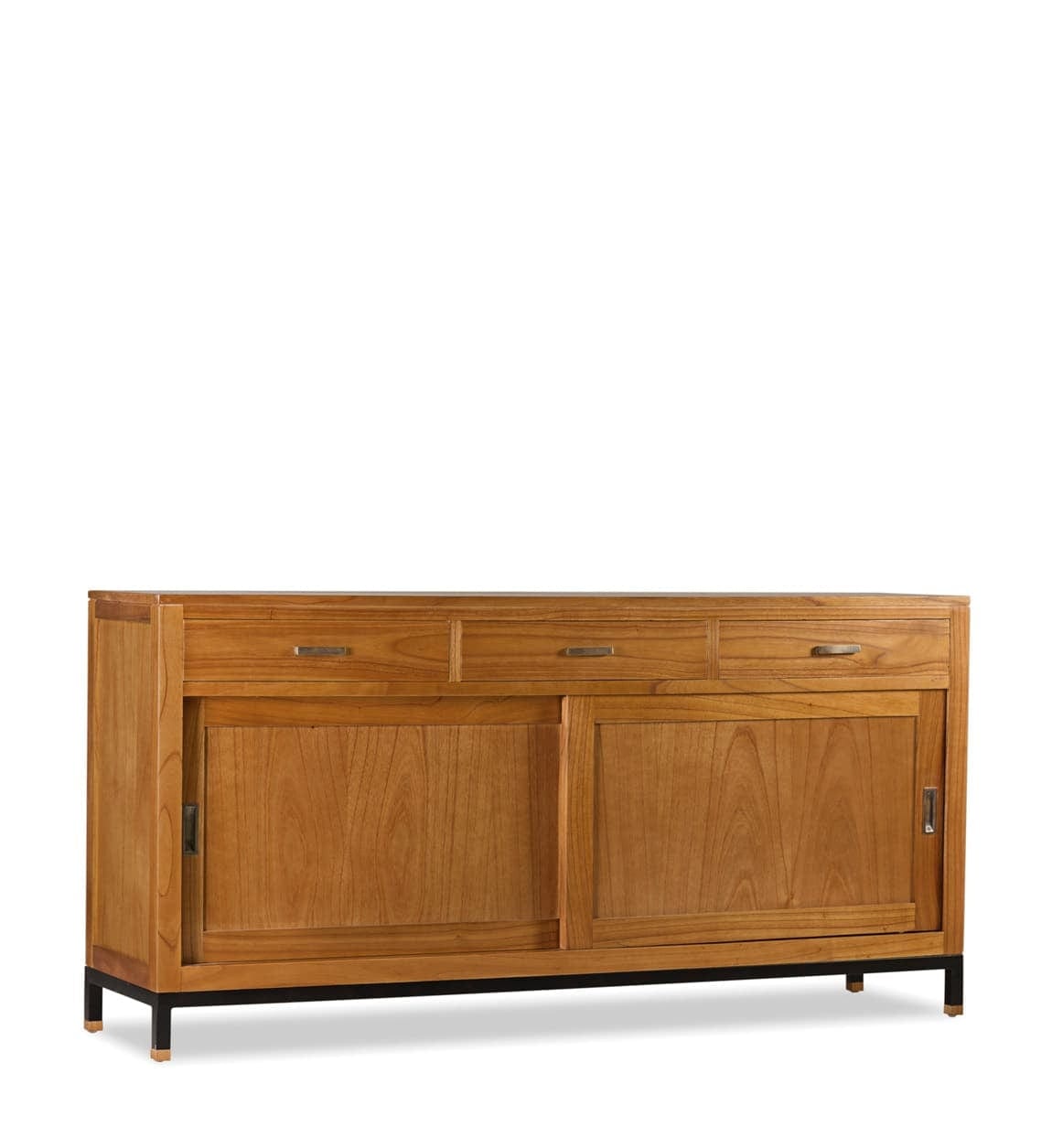Moycor Credenza con 3 cassetti e 2 ante scorrevoli Madhu Naturale