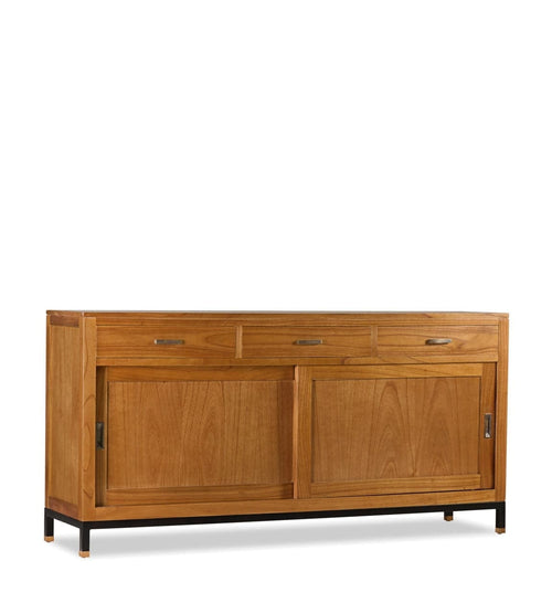 Moycor Credenza con 3 cassetti e 2 ante scorrevoli Madhu Naturale