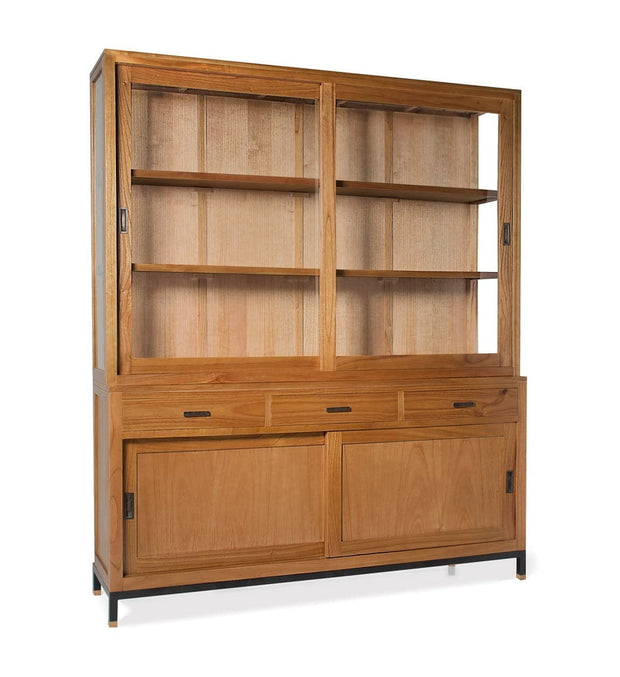 Moycor Credenza con 3 cassetti e 2 ante scorrevoli Madhu Naturale