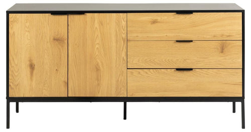 Actona Credenza con 3 cassetti e 2 ante Seaford Nero