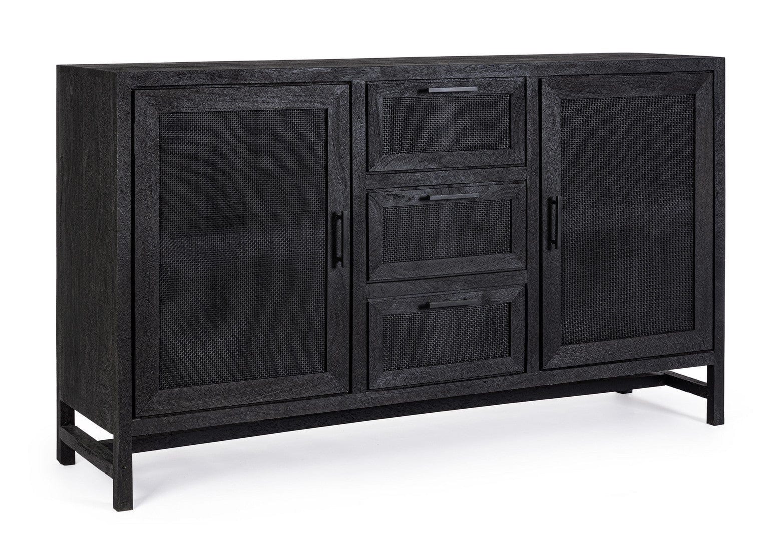 Bizzotto Credenza con 3 cassetti e 2 ante Weston Nero