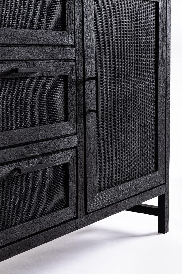 Bizzotto Credenza con 3 cassetti e 2 ante Weston Nero
