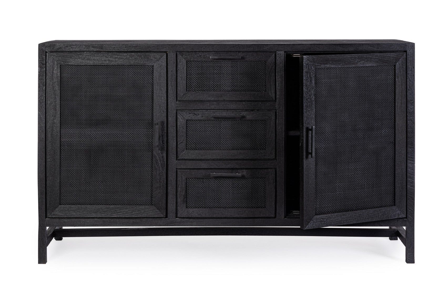 Bizzotto Credenza con 3 cassetti e 2 ante Weston Nero