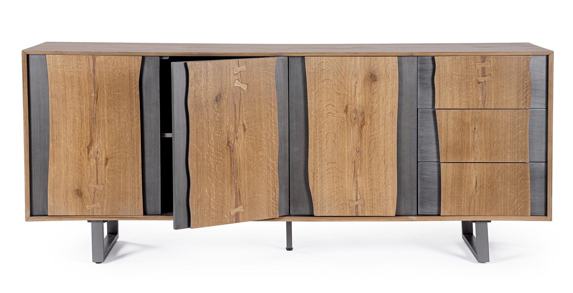 Bizzotto Credenza con 3 cassetti e 3 ante Garwood Naturale